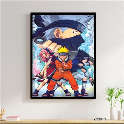 foto: Placa Naruto, Sakura e Sasuke
