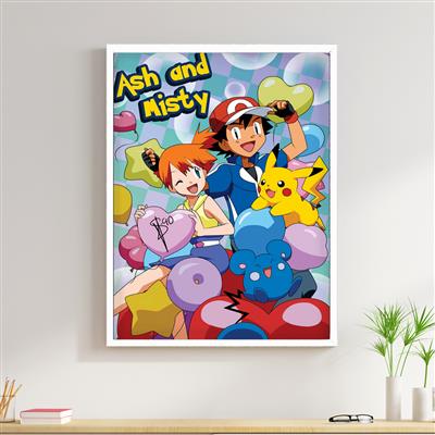 foto: Placa Pokémon Ash e Misty