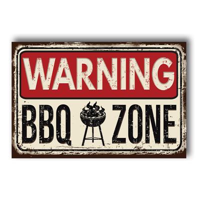 foto: Placa Warning BBQ Zone