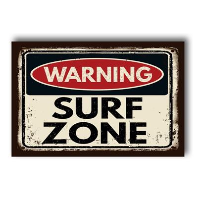 foto: Placa Warning Surf Zone
