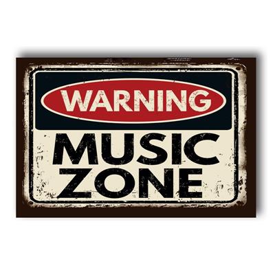 foto: Placa Warning Music Zone